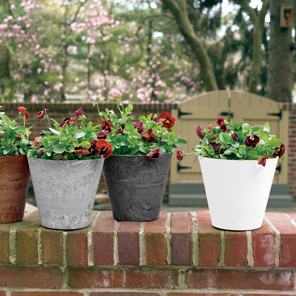 Napa Round Planter 8″ – Artstone Black